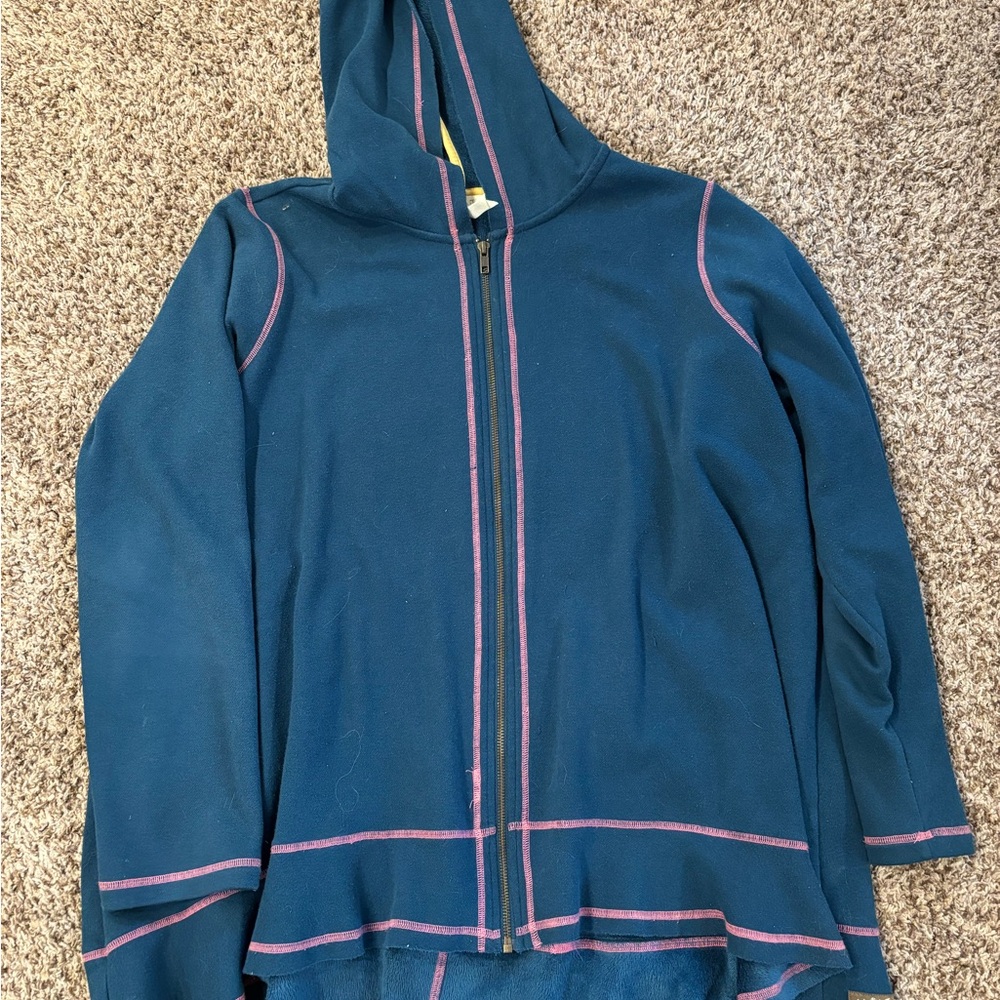 Matilda Jane Blue Hooded Jacket with Pink Trim XXL hoodie